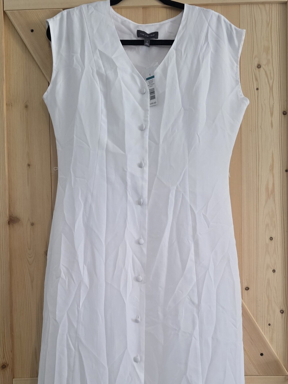The Limited White Sleeveless Button-Front Dress